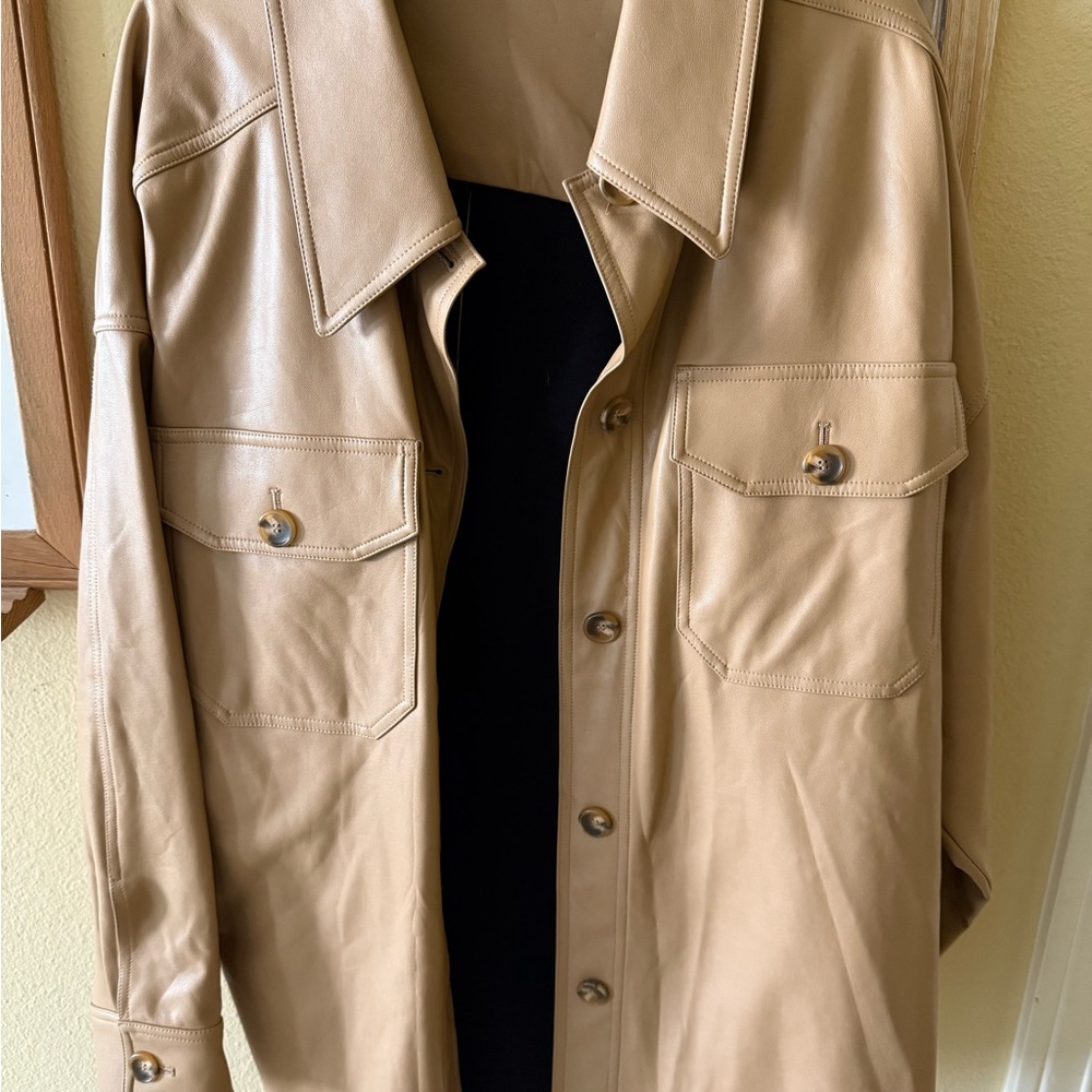Women Tan Leather Jacket
